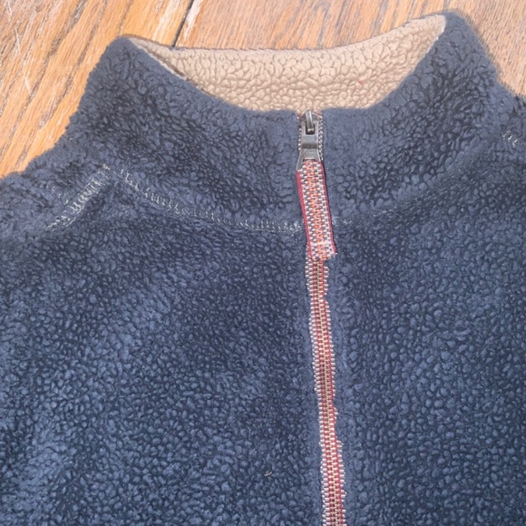 TRUE GRIT zip neck gray blue fleece pullover/MM - Picture 6 of 7